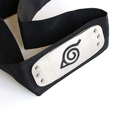 I3C Anime Diadema Negra Konoha de ,Diadema Deportiva, Disfraz Accesorios Ninja Unisex para hombres, mujeres y fan de anime