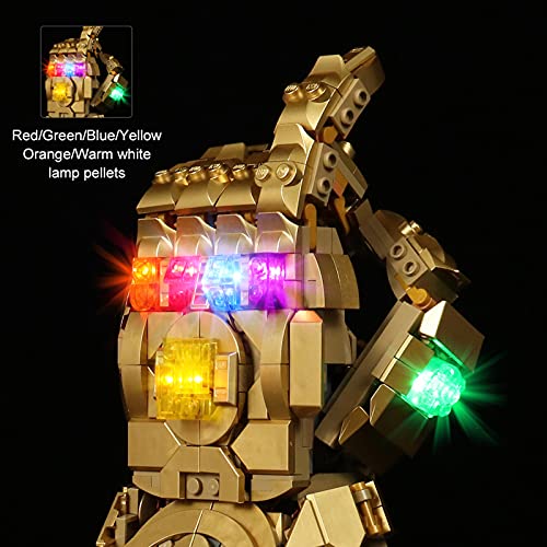 icuanuty Kit de Iluminación LED para Lego 76191, Kit de Luces Compatible con Lego Guantelete del Infinito (No Incluye Modelo Lego)