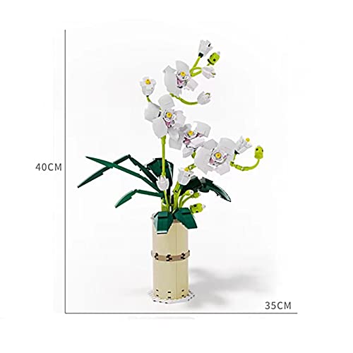 icuanuty Phalaenopsis Flower Bouquet Kit De Construcción Creativo Immortal Flower Bonsai Decoración del Hogar Bloques De Construcción Compatibles con Lego New 2021 (588 Piezas)