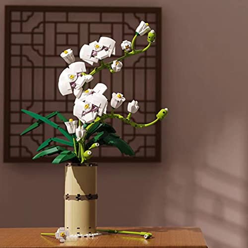 icuanuty Phalaenopsis Flower Bouquet Kit De Construcción Creativo Immortal Flower Bonsai Decoración del Hogar Bloques De Construcción Compatibles con Lego New 2021 (588 Piezas)