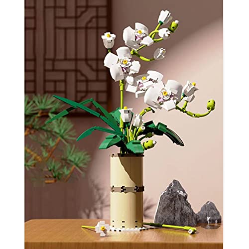 icuanuty Phalaenopsis Flower Bouquet Kit De Construcción Creativo Immortal Flower Bonsai Decoración del Hogar Bloques De Construcción Compatibles con Lego New 2021 (588 Piezas)