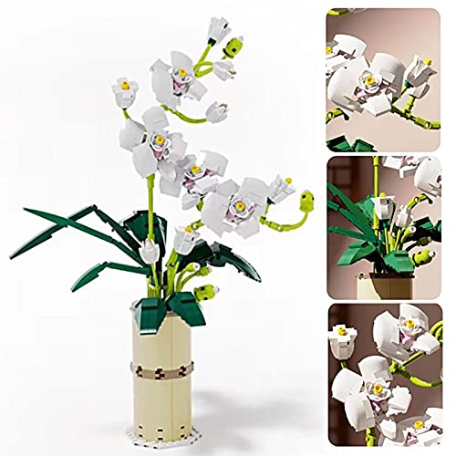 icuanuty Phalaenopsis Flower Bouquet Kit De Construcción Creativo Immortal Flower Bonsai Decoración del Hogar Bloques De Construcción Compatibles con Lego New 2021 (588 Piezas)