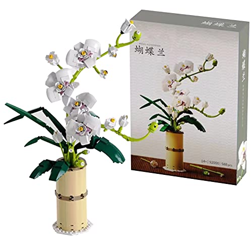 icuanuty Phalaenopsis Flower Bouquet Kit De Construcción Creativo Immortal Flower Bonsai Decoración del Hogar Bloques De Construcción Compatibles con Lego New 2021 (588 Piezas)