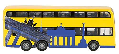 Idena 40107 - Maqueta de autobús Berlín (2 Pisos, con Motor retráctil, Aprox. 18,5 x 13,5 x 4,5 cm), Color Amarillo