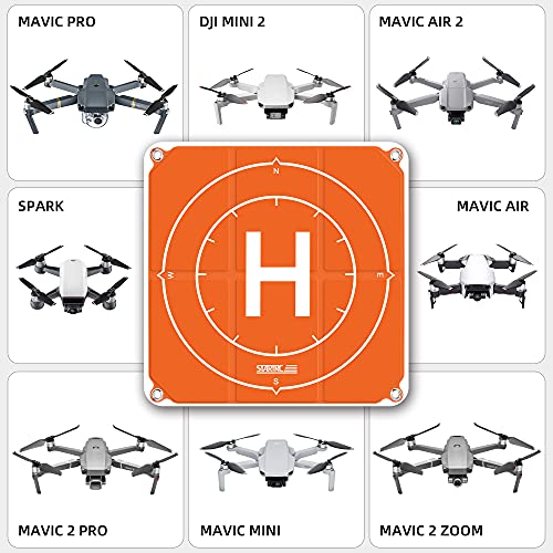 iEago RC Drone Landing Pad plegable (50 cm x 50 cm) + Cable de cuello ajustable para mando a distancia para DJI Mavic 3/Air 2/Air 2S/Mavic Mini/Mini 2/Mavic Pro/Mavic 2 Pro/Zoom/Spark/FPV Drone