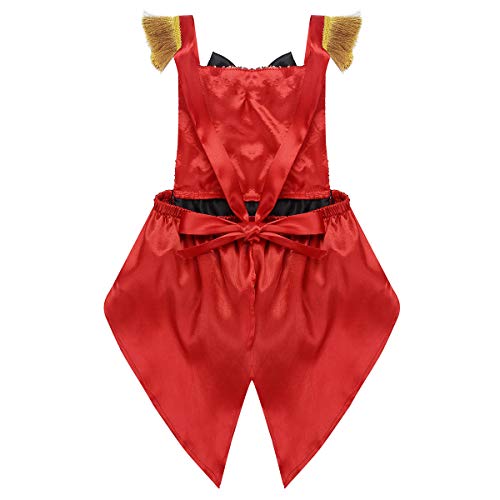 IEFIEL Disfraz de Domadora para Niña/Niño Pelele Lentejuelas con Fleco de Fiesta Carnaval Holloween Body de Circos para Bebe Recien Nacido Negro&Rojo 12-18 Meses