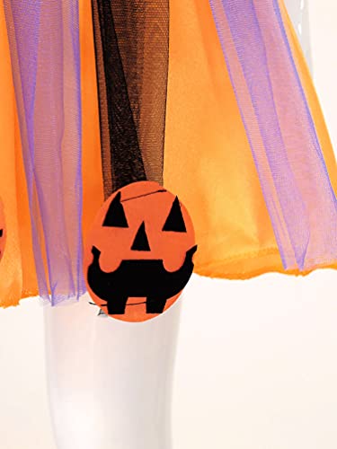 iiniim Disfraz Bruja Vampiresa para Niñas Infantil Vestidos Tutú Princesa con Sombrero y Varita Costume Halloween Carnaval Fiesta de Cosplay Party Actuación 2-12 Años Negro&Naranja 5-6 años