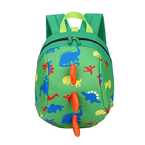 Ikaif Mochila Para Niños Con Correa De Seguridad, Bolsa De Dinosaurio Para Niños Lindos Antipérdida Para Niños Y Niñas, Mochila De Escuela De Jardín De Infantes (Green)