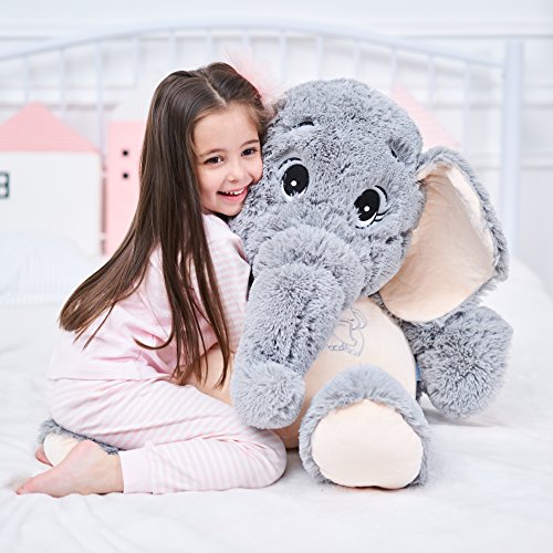 IKASA 100cm Elefante Juguete de Peluche Encantador Elefante Cojines