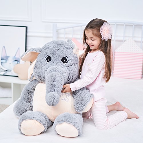 IKASA 100cm Elefante Juguete de Peluche Encantador Elefante Cojines