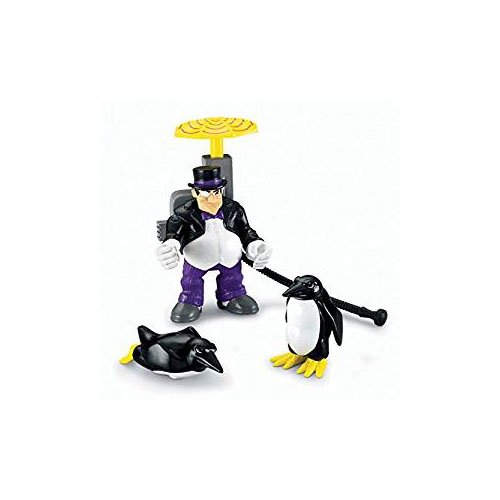 Imaginext M5646 – DC Super Friends Toy – Figura de pingüino con Paraguas Giratorio y pingüinos – Batman Villain Playset