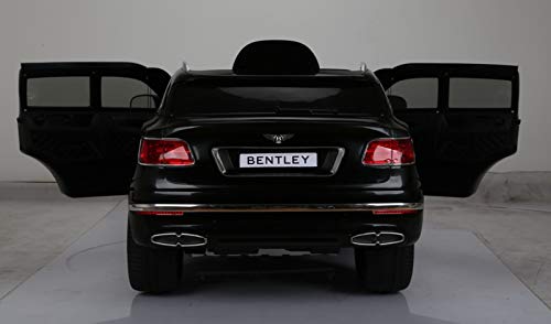 Indalchess Coche ELÉCTRICO Infantil Bentley BENTAYGA 12V, RC, Negro, Mando RC Parental