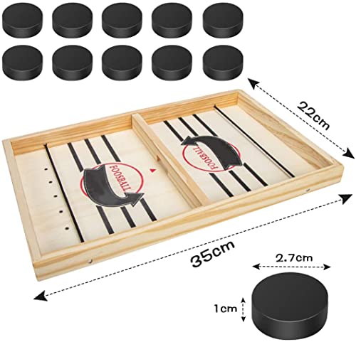 iNeego 35x22cm Air Hockey Mesa Juego de Madera Fast Sling Puck Juego Air Hockey Adecuado para la interacción Entre Padres e Hijos, Actividades de reunión Familiar