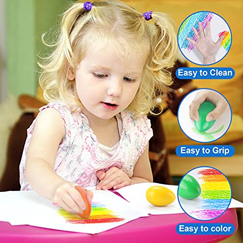 Innedu Crayones de Bebé, 9 Colores Crayones Huevos No Tóxicos, Seguros y Lavables, Fáciles de Agarrar Huevos Juguete Pintura Regalos para Niños Niñas