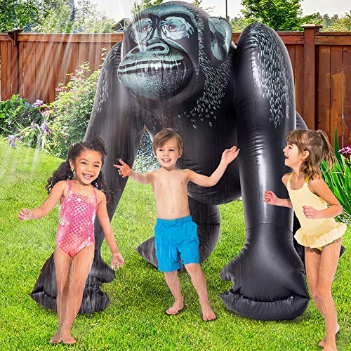 Intex 56595NP - Gorila hinchable INTEX, gigante, hinchable con aspersor, aspersor agua niños, 170x170x185 cm, inflable gigante, juego aire libre, hinchables animales