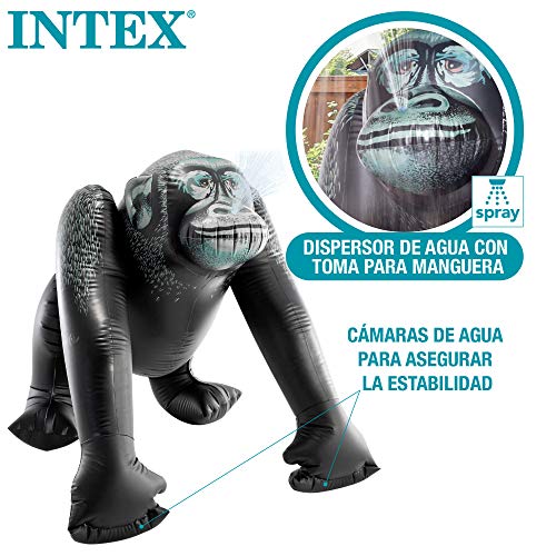 Intex 56595NP - Gorila hinchable INTEX, gigante, hinchable con aspersor, aspersor agua niños, 170x170x185 cm, inflable gigante, juego aire libre, hinchables animales