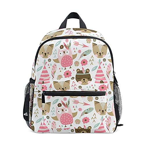 ISAOA - Mochila para niñas, diseño de animales rosas, mochila para guardería, preescolar, para pañales, minimochila con correa para el pecho