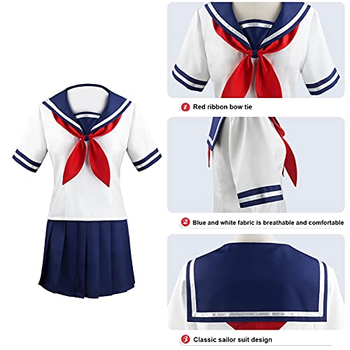 Ishine JK Uniforme traje escolar, traje de marinero, disfraz de anime Sailor Moon, disfraz de Halloween para mujeres y niñas