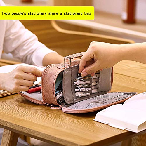 iSuperb Bolsa de Papeleria Estuche Escolar Gran Capacidad Bolsa Pencil Case para Lapices Estudiante Plumier Colegio Pen Pencil Holder Lápiz Organizador (Rosa oscuro)