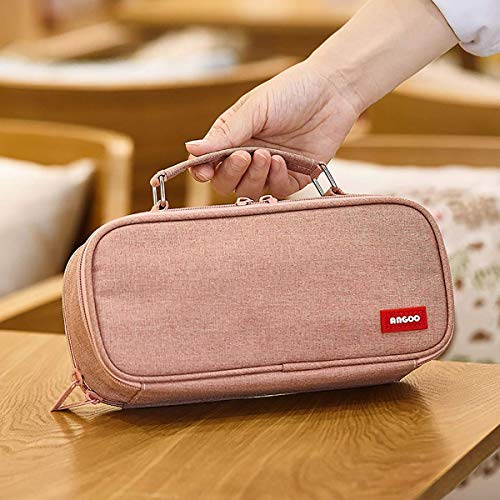 iSuperb Bolsa de Papeleria Estuche Escolar Gran Capacidad Bolsa Pencil Case para Lapices Estudiante Plumier Colegio Pen Pencil Holder Lápiz Organizador (Rosa oscuro)