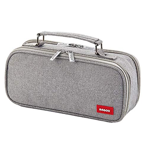 iSuperb Bolsa de Papeleria Estuche Escolar Gran Capacidad Bolsa Pencil Case para Lapices Estudiante Plumier Colegio Pen Pencil Holder Lápiz Organizador (Gris)