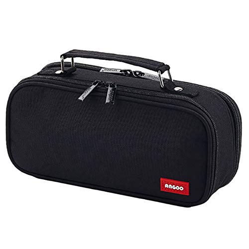 iSuperb Bolsa de Papeleria Estuche Escolar Gran Capacidad Bolsa Pencil Case para Lapices Estudiante Plumier Colegio Pen Pencil Holder Lápiz Organizador (Negro)