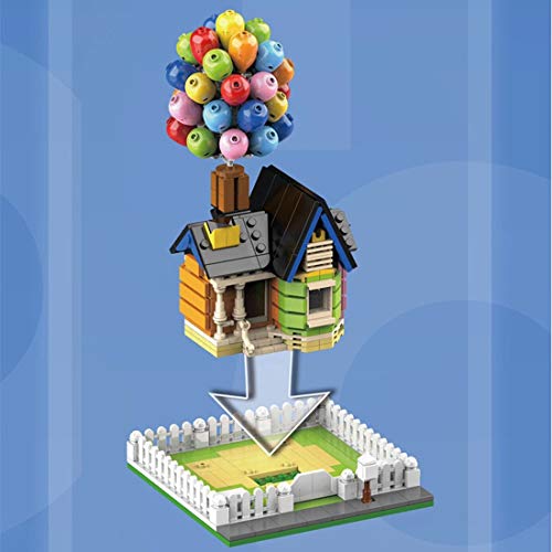 ITop Globo casa voladora con bloques de construcción, 555 piezas, casa de globos flotante, modelo de juguete compatible con Lego