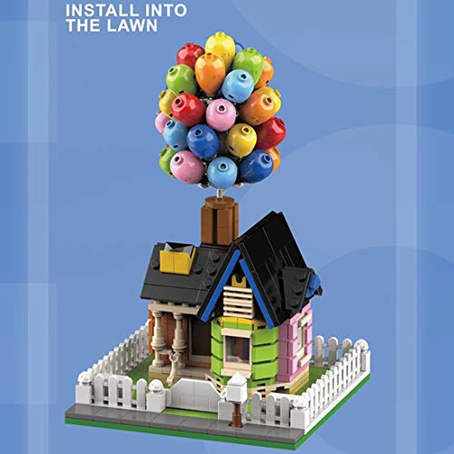 ITop Globo casa voladora con bloques de construcción, 555 piezas, casa de globos flotante, modelo de juguete compatible con Lego