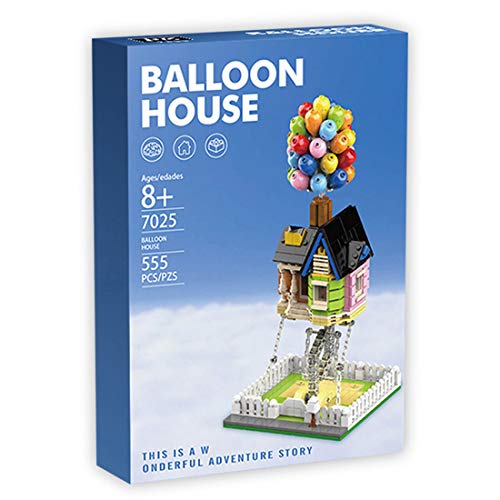 ITop Globo casa voladora con bloques de construcción, 555 piezas, casa de globos flotante, modelo de juguete compatible con Lego