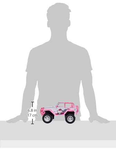 Jada Toys 253246002 Hello Kitty RC Jeep Wrangler - Coche teledirigido (Escala 1:16), Color Rosa