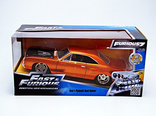 Jada Toys - 97126 de Oro - Plymouth - Roadrunner - Rápido y Furioso - 1/24 Escala