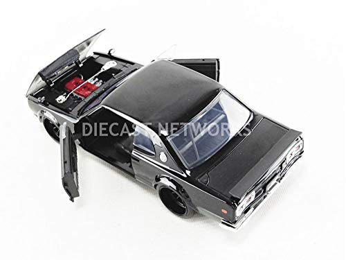 Jada Toys – Nissan – Skyline 2000 GTR Coche de ferrocarril de Collection, 99686bk, Negro