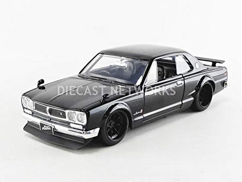 Jada Toys – Nissan – Skyline 2000 GTR Coche de ferrocarril de Collection, 99686bk, Negro