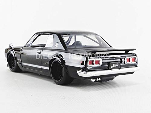 Jada Toys – Nissan – Skyline 2000 GTR Coche de ferrocarril de Collection, 99686bk, Negro