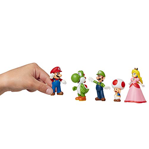 Jakks Super Mario Mario, Luigi, Princesa Melocotón, Yoshi & Kröte Exclusivo minifigura de 5 unidades