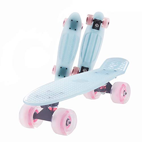 Jalea Rosa 57 * 15Cm Antideslizante Monopatín Junta Pescado PVC Ruedas PP Cubierta Mini Crucero Penny Retro Junta Vespa En Colores Pastel De Longboard,D