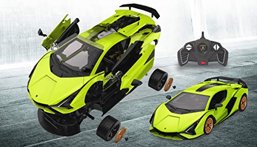 JAMARA Lamborghini Sián FKP 37 403129 - Juego de construcción (Escala 1:18, 2,4 GHz, no Necesita Herramientas o Pegado, Interior detallado, Apertura Manual), Color Verde