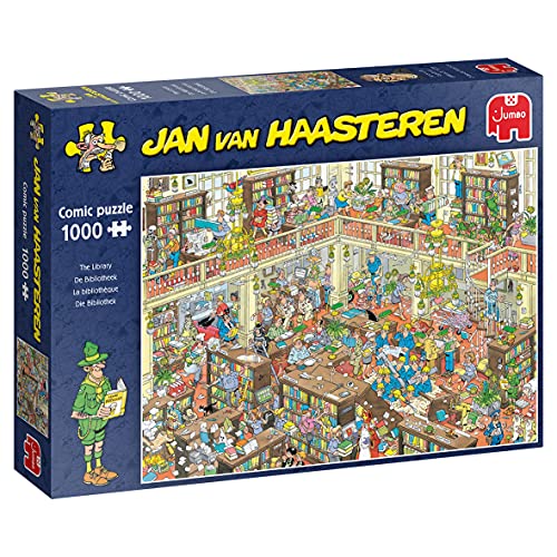 Jan van Haasteren The Library 1000 pcs Puzzle - Rompecabezas (Puzzle rompecabezas, Comics, Niños y adultos, Niño/niña, 12 año(s), Interior)