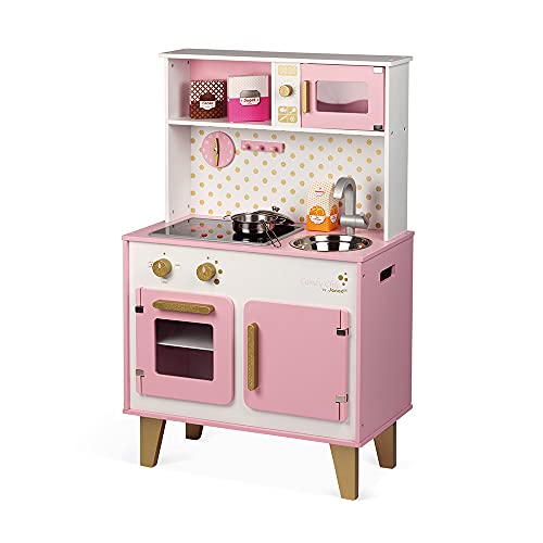 Janod- Cancy Chic Cocina para Niños, Color rosa/blanco (Juratoys J06554)