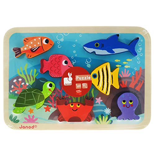 Janod- Chunky Chunque puzzle submarino (j07056), Multicolor (8507056)