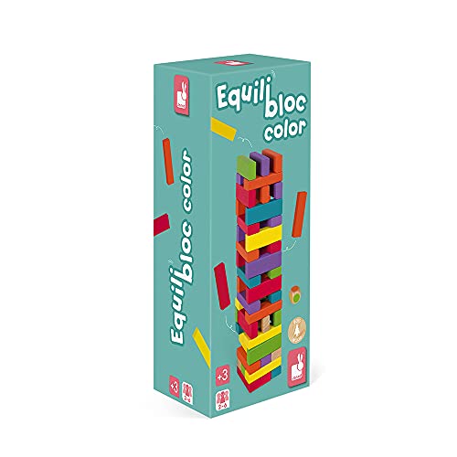 Janod-J02012 Torre De Color Equilibloc, Multicolor (J02012)