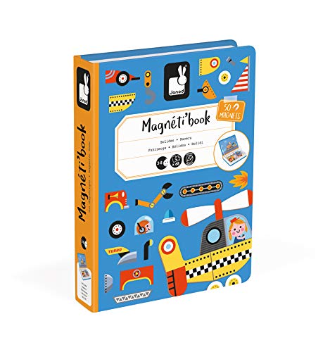 Janod - Magneti'Book Bolidos Juego Educativo, Multicolor (J02715)