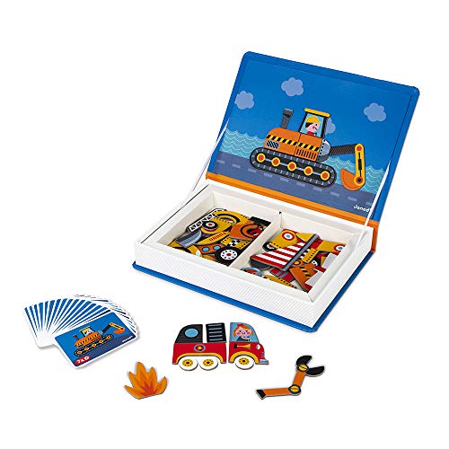 Janod - Magneti'Book Bolidos Juego Educativo, Multicolor (J02715)