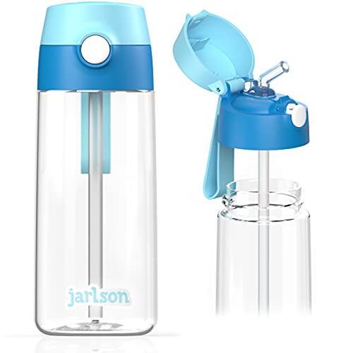 Jarlson Botella Agua Infantil, ninos - Botellas de Agua 500 ml niños - sin bpa - con Paja - para la Escuela y Deportes - Hecho de plástico de alta calidad…