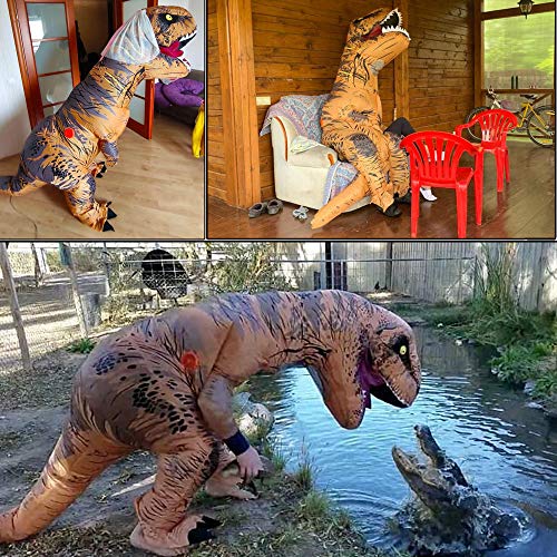 JASHKE Disfraz Dinosaurio Inflable T-Rex Disfraz Halloween Adulto Disfraz Cosplay Disfraz Fiesta Disfraz