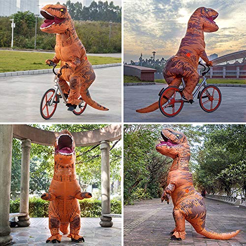 JASHKE Disfraz Dinosaurio Inflable T-Rex Disfraz Halloween Adulto Disfraz Cosplay Disfraz Fiesta Disfraz