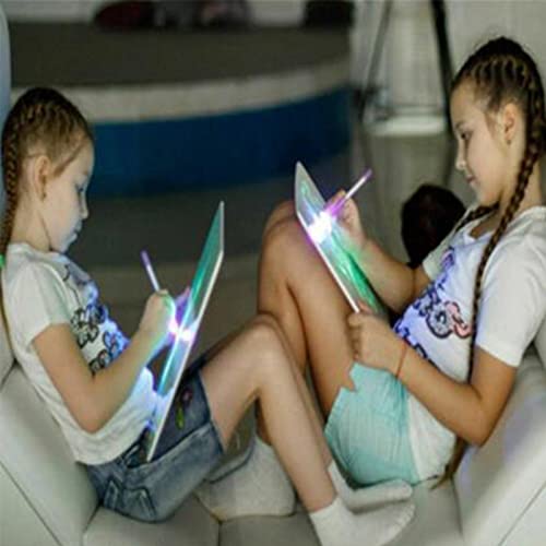 Jeeeun Magic LED Light Drawing Pad, Light Drawing Board for Kids, Luminescent Doodle Painting Writing Board Educational Toys ?for Kids Toddlers Boys Girls (A3)