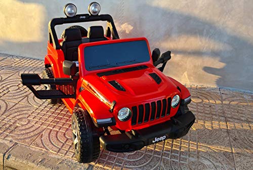 Jeep-Rubicon 4 Motores DE 12V, Rojo, Mando RC para Padres - BC-555RED