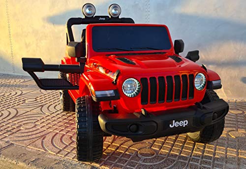 Jeep-Rubicon 4 Motores DE 12V, Rojo, Mando RC para Padres - BC-555RED