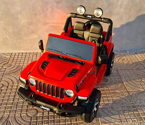 Jeep-Rubicon 4 Motores DE 12V, Rojo, Mando RC para Padres - BC-555RED